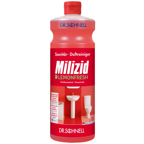 MILIZID LEMONFRESH Sanitärreiniger und Kalklöser mit einzigartigem Dufterlebnis, für Wasserhärten unter <10° dH Dr. Schnell