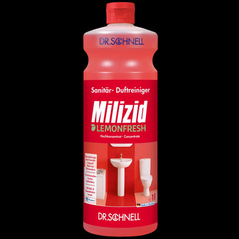 MILIZID LEMONFRESH Sanitärreiniger und Kalklöser mit einzigartigem Dufterlebnis, für Wasserhärten unter <10° dH