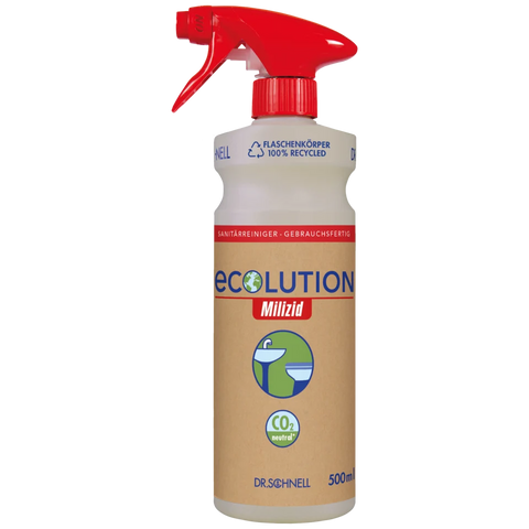 Handsprühflasche ECOLUTION Recyclat-Flasche, roter Sprühkopf mit Schaumdüse Dr. Schnell