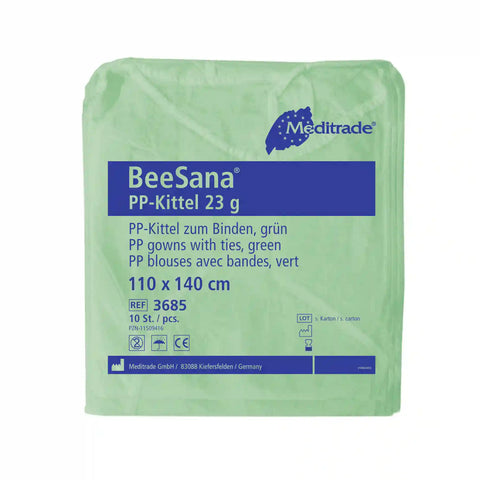 BeeSana® PP-Kittel 23 g, Schutzmantel mit Gummibändern Meditrade