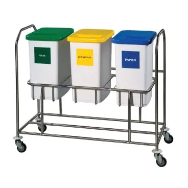 3-fach Fahrgestell mit Behältern, Deckel, Tretvorrichtung Novocal