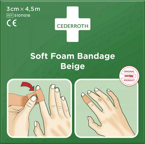 Cederroth Soft Foam Pflasterverband Beige 3 cm x 4.5 m Cederroth
