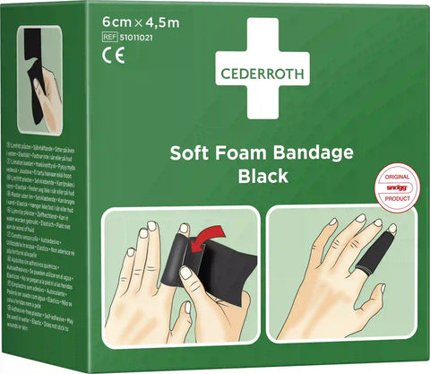 Cederroth Soft Foam Pflasterverband Schwarz 6 cm x 4.5 m Cederroth