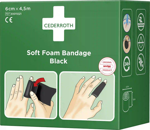 Cederroth Soft Foam Pflasterverband Schwarz 6 cm x 4.5 m Cederroth