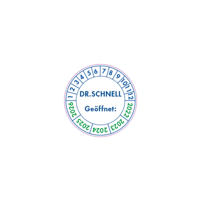 Plakette Geöffnet am / 15 Stück Dr. Schnell