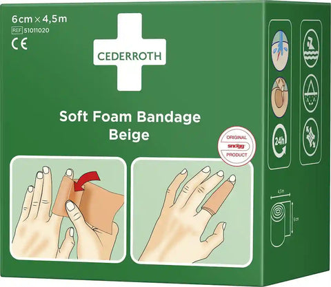 Cederroth Soft Foam Pflasterverband Beige 6 cm x 4,5 m Cederroth