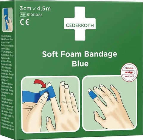 Cederroth Soft Foam Pflasterverband Blau 3 cm x 4.5 m Cederroth