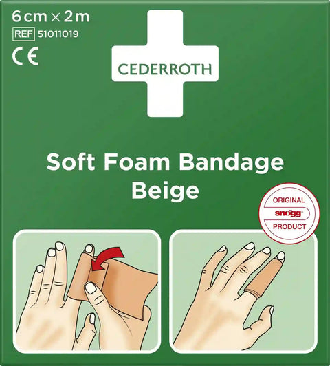 Cederroth Soft Foam Wundpflaster Beige 6 cm x 2 m Cederroth