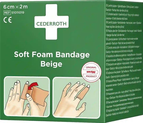 Cederroth Soft Foam Wundpflaster Beige 6 cm x 2 m Cederroth