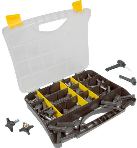 Kassette mit 55 Hebel- und Sterngriffen Mobilex