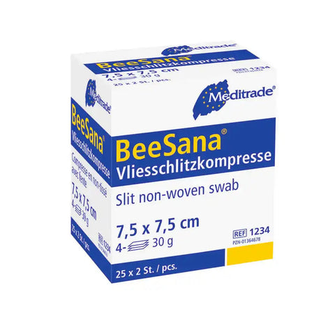 BeeSana® Vlieskompresse, steril, 4-fach, 30 g, 10 x 10 cm Meditrade