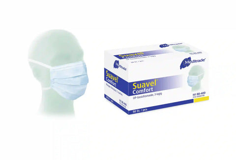 Suavel® Comfort OP-Maske zum Binden, blau, Typ IIR Meditrade