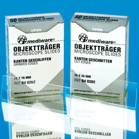 Mediware Objektträger Standard Halbweiß geschnitten servoprax