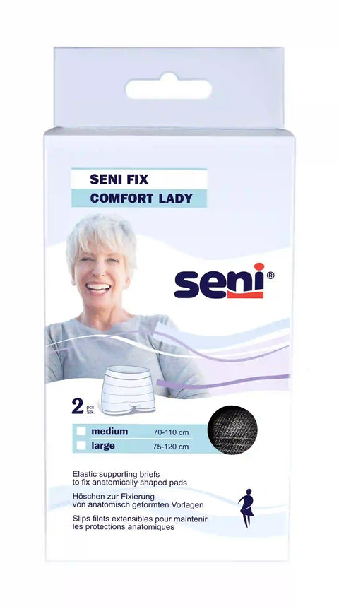 Seni Fix Comfort Lady Black elastische Höschen zur Fixierung von Inkontinenzvorlagen 2 Stück Seni