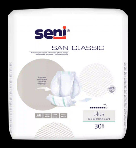 Seni San anatomisch geformte Inkontinenzeinlage Classic Plus 30 Stück