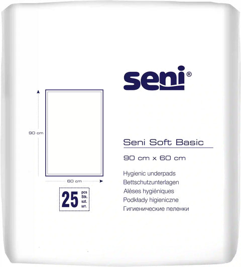 Seni Soft Basic Bettschutzunterlage 90cm x 60cm / 25 Stück Seni