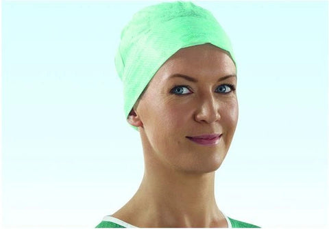 Sentinex Nova Schwesternhaube mit Bändern in grün - 100 Stk Lohmann & Rauscher