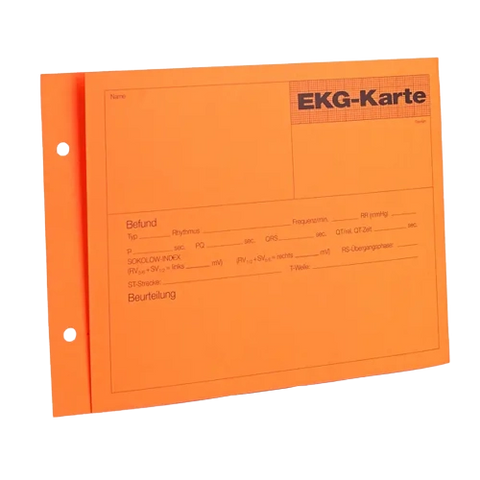 EKG-Karteikarten orange AP 100 für 1 und 3 Ableitungen servoprax