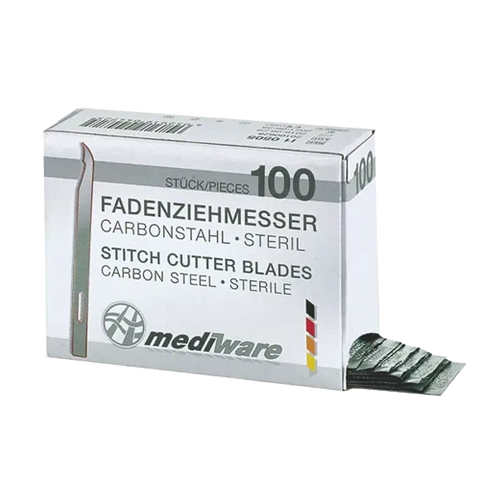Mediware Fadenziehmesser Carbonstahl, kurze Form 65mm servoprax