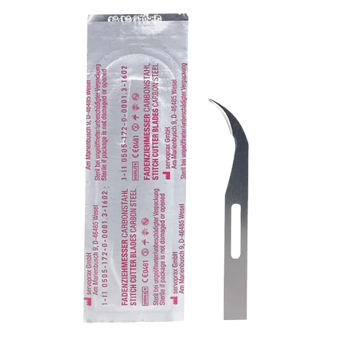 Mediware Fadenziehmesser Carbonstahl, kurze Form 65mm servoprax