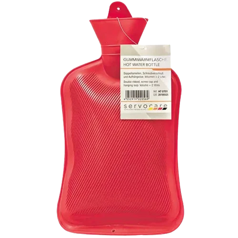 Servoprax Gummiwärmflasche rot 2L mit Schraubverschluss/Aufhängeöse servoprax