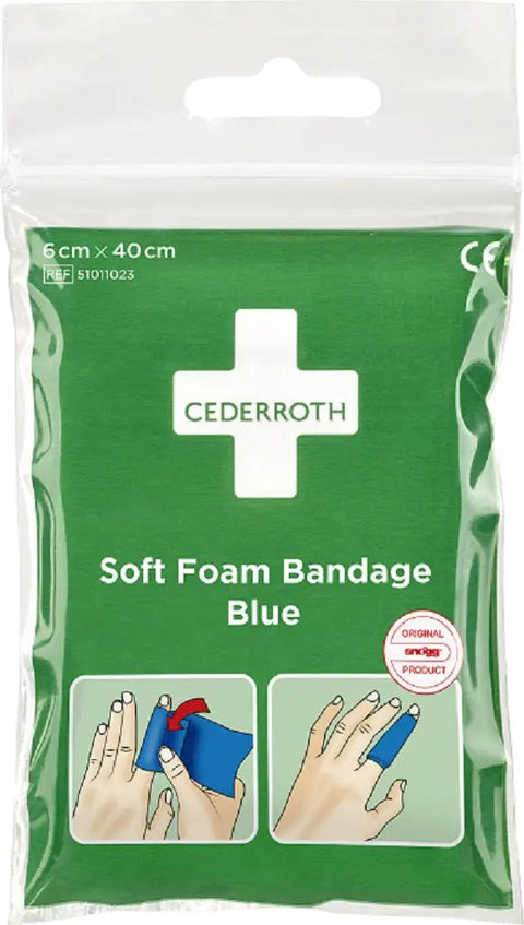 Soft Foam Pflasterverband Blau –Taschen Größe 6 x 40 cm Cederroth