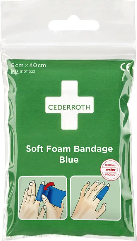Soft Foam Pflasterverband Blau –Taschen Größe 6 x 40 cm Cederroth