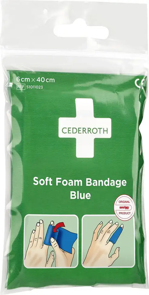 Soft Foam Pflasterverband Blau –Taschen Größe 6 x 40 cm Cederroth