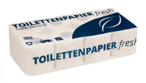 Toilettenpapier Kleinrolle, 4-lagig, 150 Blatt, Zellulose Huchtemeier Papier