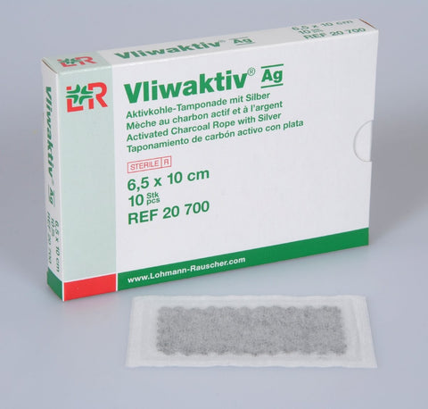 Vliwaktiv Ag Aktivkohle Tamponade mit Silber - steril