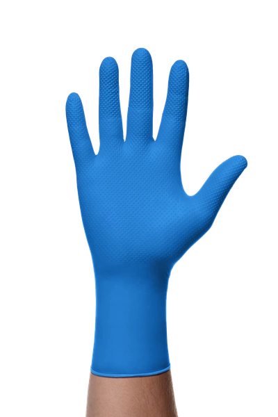 MERCATOR gogrip Long Nitril-Handschuhe mit Diamanttextur Blau MercatorMedical