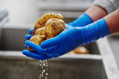 MERCATOR gogrip Long Nitril-Handschuhe mit Diamanttextur Blau MercatorMedical