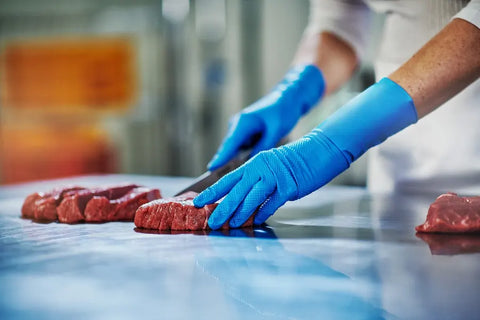 MERCATOR gogrip Long Nitril-Handschuhe mit Diamanttextur Blau MercatorMedical