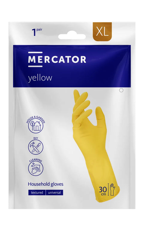 Mercator Schutz- und Haushaltshandschuhe aus Latex in gelber Farbe - ideal für Hausarbeiten MercatorMedical