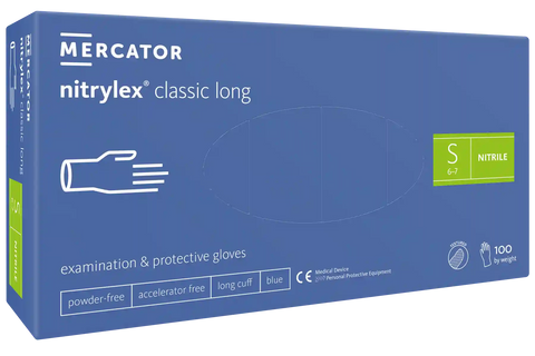 Mercator Nitrylex classic long Handschuh Blau MercatorMedical