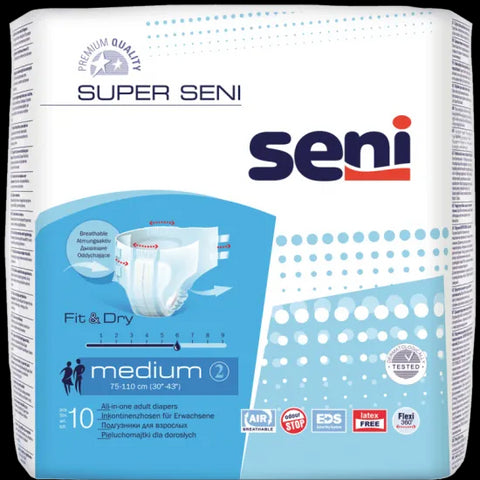 Super Seni Medium atmungsaktive Inkontinenzhosen 10 Stück/30 Stück